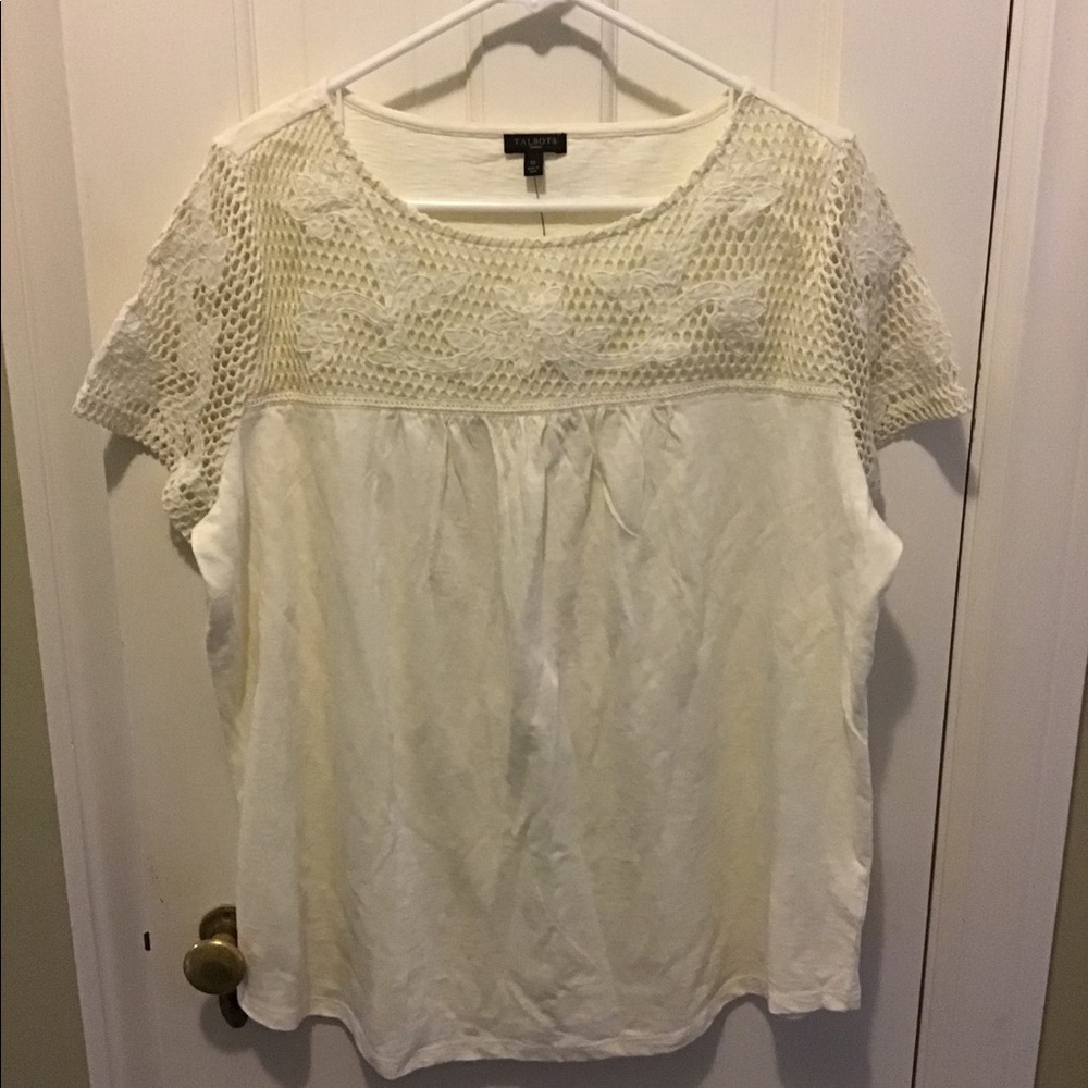 Talbots crochet tee 1x